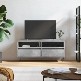 Berkfield TV Cabinet Concrete Grey 100x34.5x44.5 cm Engineered Wood