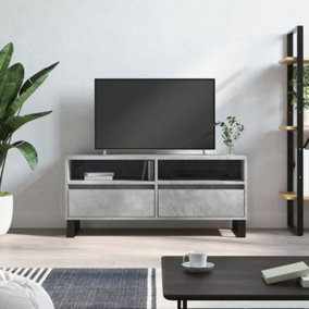 Berkfield TV Cabinet Concrete Grey 100x34.5x44.5 cm Engineered Wood