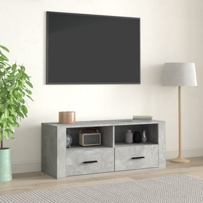 Berkfield TV Cabinet Concrete Grey 100x35x40 cm Engineered Wood