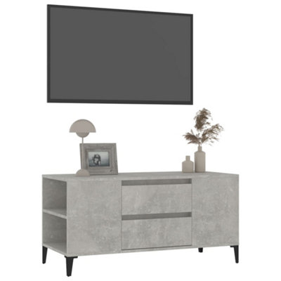 Berkfield TV Cabinet Concrete Grey 102x44.5x50 cm Engineered Wood