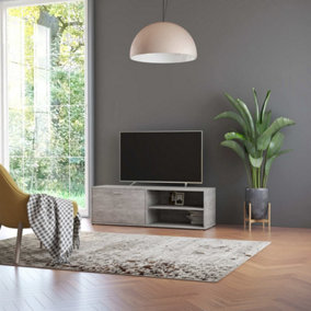 Berkfield TV Cabinet Concrete Grey 120x34x37 cm Engineered Wood