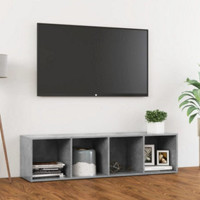 Berkfield TV Cabinet Concrete Grey 142.5x35x36.5 cm Engineered Wood