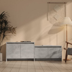 Berkfield TV Cabinet Concrete Grey 146.5x35x50 cm Engineered Wood