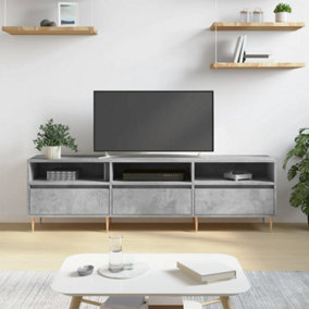 Berkfield TV Cabinet Concrete Grey 150x30x44.5 cm Engineered Wood