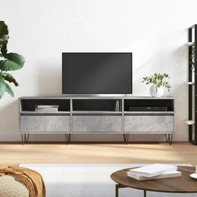 Berkfield TV Cabinet Concrete Grey 150x30x44.5 cm Engineered Wood