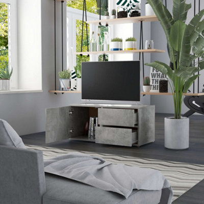 Berkfield TV Cabinet Concrete Grey 80x34x36 cm Engineered Wood