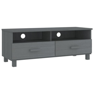 Berkfield TV Cabinet Dark Grey 106x40x40 cm Solid Wood Pine