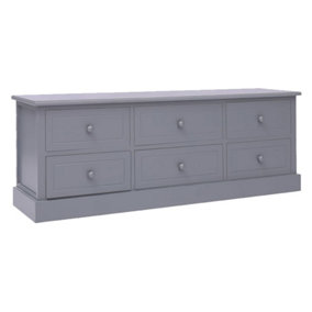 Berkfield TV Cabinet Dark Grey 108x30x40 cm Solid Wood Paulownia