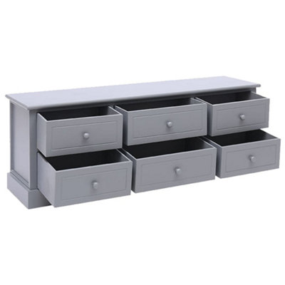 Berkfield TV Cabinet Dark Grey 108x30x40 cm Solid Wood Paulownia