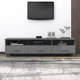 Berkfield TV Cabinet Dark Grey 158x40x40 cm Solid Wood Pine