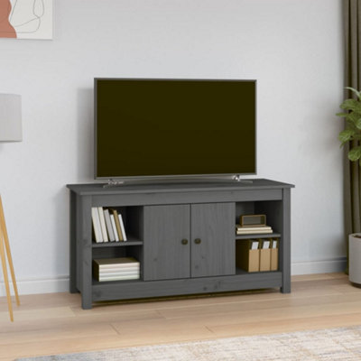 Berkfield TV Cabinet Grey 103x36,5x52 cm Solid Wood Pine