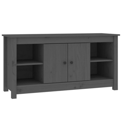 Berkfield TV Cabinet Grey 103x36,5x52 cm Solid Wood Pine