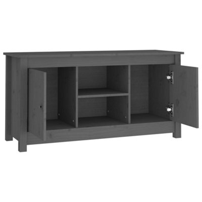 Berkfield TV Cabinet Grey 103x36.5x52 cm Solid Wood Pine