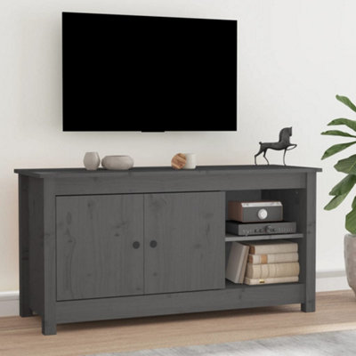 Berkfield TV Cabinet Grey 103x36.5x52 cm Solid Wood Pine