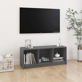 Berkfield TV Cabinet Grey 104x33x41 cm Solid Pinewood
