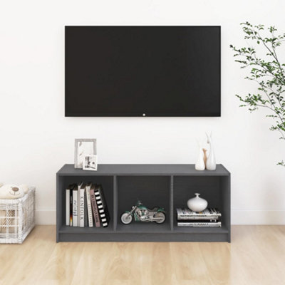 Berkfield TV Cabinet Grey 104x33x41 cm Solid Pinewood