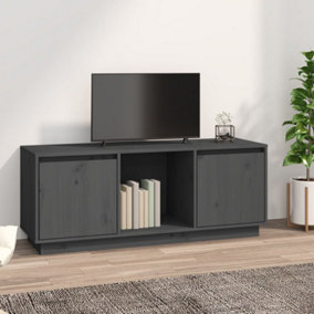Berkfield TV Cabinet Grey 110.5x35x44 cm Solid Wood Pine