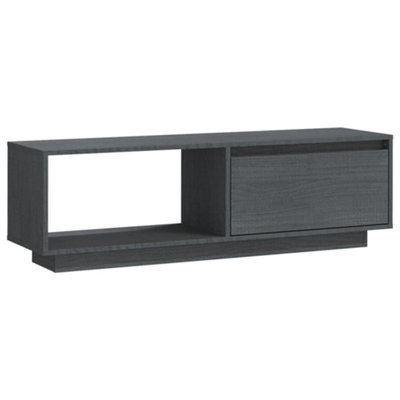 Berkfield TV Cabinet Grey 110x30x33.5 cm Solid Pinewood