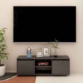 Berkfield TV Cabinet Grey 110x30x40 cm Solid Pinewood