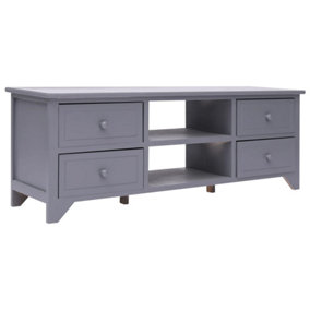 Berkfield TV Cabinet Grey 115x30x40 cm Paulownia Wood