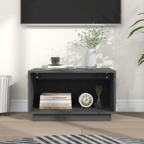 Berkfield TV Cabinet Grey 60x35x35 cm Solid Wood Pine
