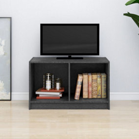 Berkfield TV Cabinet Grey 70x33x42 cm Solid Pinewood
