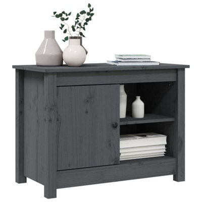Berkfield TV Cabinet Grey 70x36.5x52 cm Solid Wood Pine