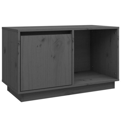 Berkfield TV Cabinet Grey 74x35x44 cm Solid Wood Pine