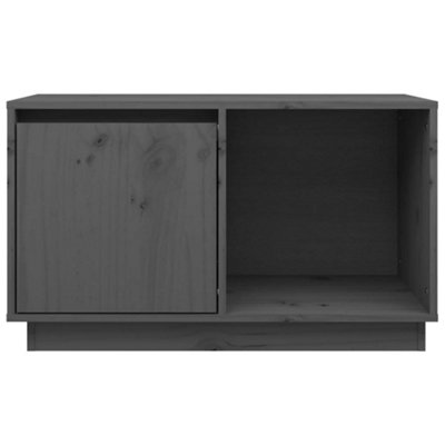 Berkfield TV Cabinet Grey 74x35x44 cm Solid Wood Pine