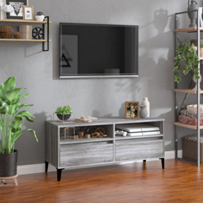Berkfield TV Cabinet Grey Sonoma 100x34.5x44.5 cm Engineered Wood