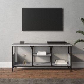 Berkfield TV Cabinet Grey Sonoma 100x35x45 cm Engineered Wood&Iron
