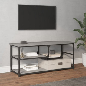 Berkfield TV Cabinet Grey Sonoma 103x38x46.5 cm Engineered Wood and Steel