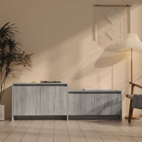 Berkfield TV Cabinet Grey Sonoma 146.5x35x50 cm Engineered Wood