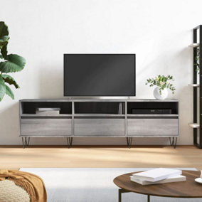 Berkfield TV Cabinet Grey Sonoma 150x30x44.5 cm Engineered Wood