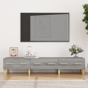 Berkfield TV Cabinet Grey Sonoma 150x34.5x30 cm Engineered Wood