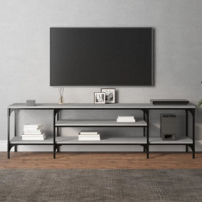 Berkfield TV Cabinet Grey Sonoma 161x35x45 cm Engineered Wood&Iron