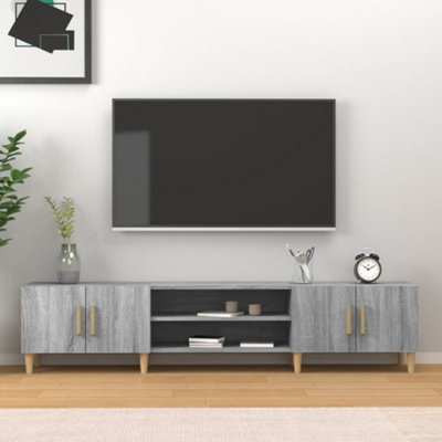 Berkfield TV Cabinet Grey Sonoma 180x31.5x40 cm Engineered Wood