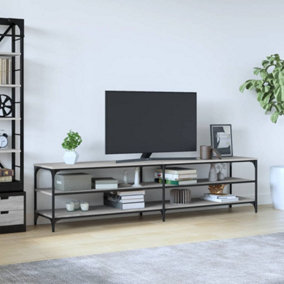 Berkfield TV Cabinet Grey Sonoma 200x30x50 cm Engineered Wood and Metal
