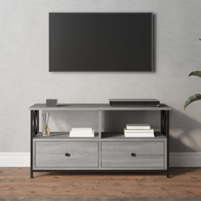 Berkfield TV Cabinet Grey Sonoma 90x33x45 cm Engineered Wood&Iron