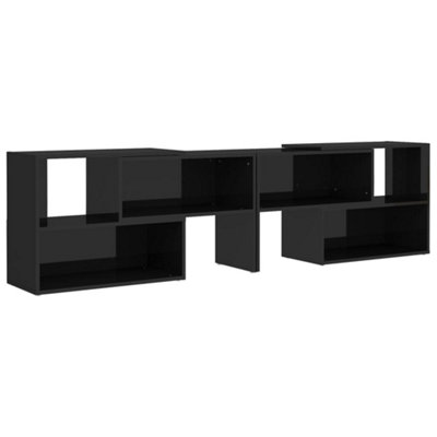 Berkfield TV Cabinet High Gloss Black 149x30x52 cm Engineered Wood