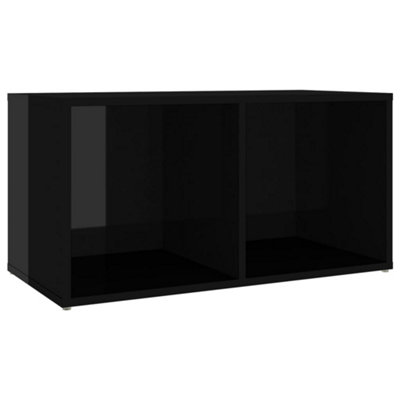 Berkfield TV Cabinet High Gloss Black 72x35x36.5 cm Engineered Wood