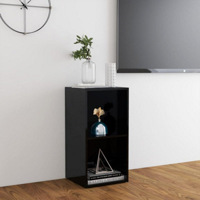 Berkfield TV Cabinet High Gloss Black 72x35x36.5 cm Engineered Wood