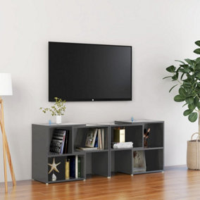 Berkfield TV Cabinet High Gloss Grey 104x30x52 cm Engineered Wood
