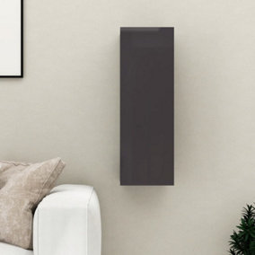 Berkfield TV Cabinet High Gloss Grey 30.5x30x90 cm Engineered Wood