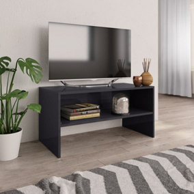 Berkfield TV Cabinet High Gloss Grey 80x40x40 cm Engineered Wood