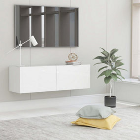 Berkfield TV Cabinet High Gloss White 100x30x30 cm Engineered Wood