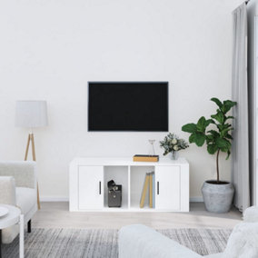 Berkfield TV Cabinet High Gloss White 100x35x40 cm Engineered Wood