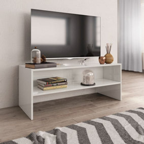 Berkfield TV Cabinet High Gloss White 100x40x40 cm Engineered Wood
