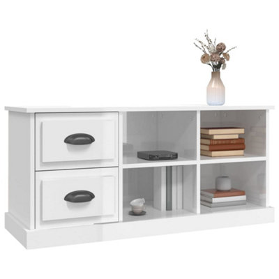 Berkfield TV Cabinet High Gloss White 102x35.5x47.5 cm Engineered Wood