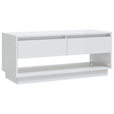 Berkfield TV Cabinet High Gloss White 102x41x44 cm Engineered Wood